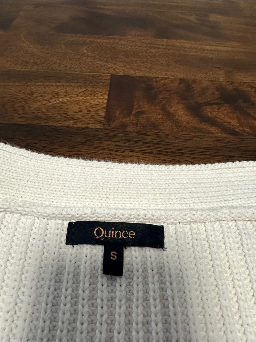 Quince Cream Ribbed Button-Front Cardigan - Picture 3 of 5